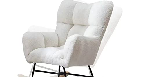 White Rocking Nursing Chair with Stool for Baby Nursery
