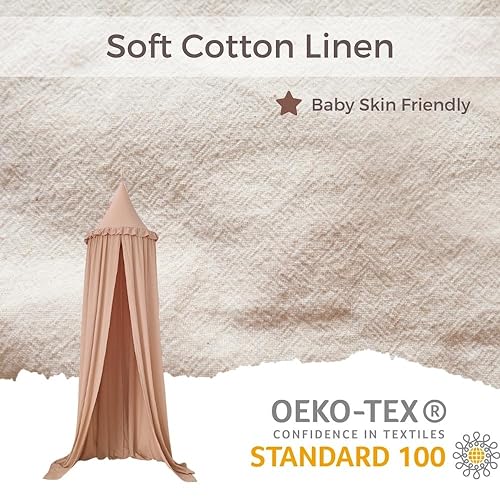 Pastel Bed Canopy with Ruffles for Babies