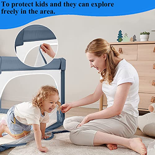 Breathable Baby Playpen with Zipper Door, Large Activity Center