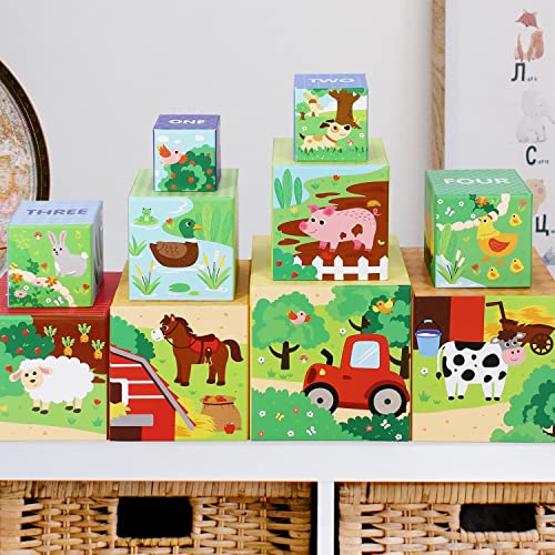 Farm Animal Stacking Cubes - Educational Montessori Toy