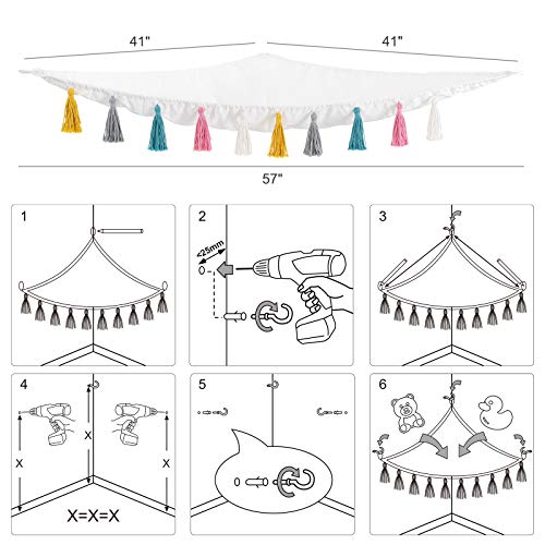 Boho Corner Toy Hammock with Colorful Tassels