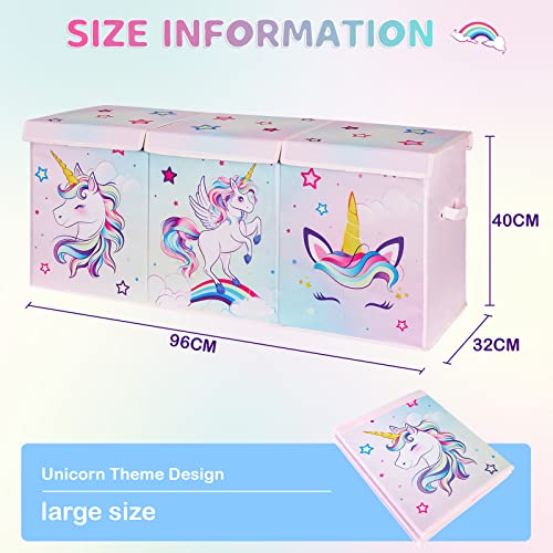Unicorn Toy Box - Large Storage Organizer for Kids