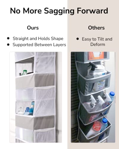 Grey Hanging Organizer with Large Pockets for Baby Products