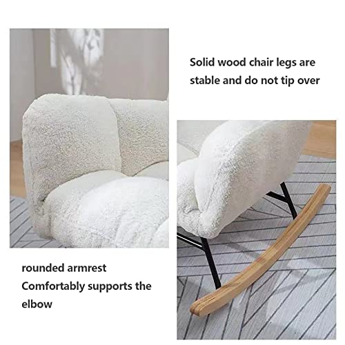 White Rocking Nursing Chair with Stool for Baby Nursery