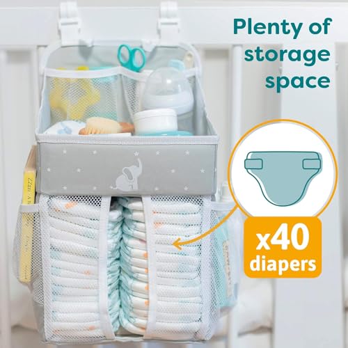 Hanging Changing Table Organizer - Nursery Storage - Grey