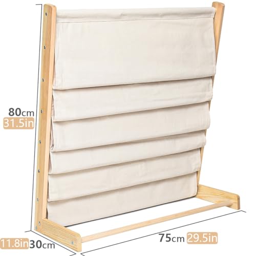 6-Tier Kids Sling Bookshelf: Perfect Height Reading Fun