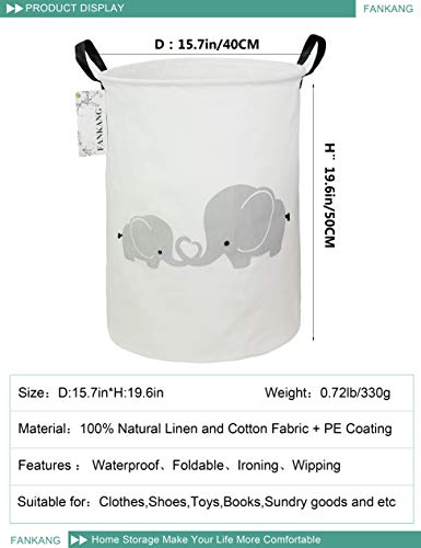 FANKANG Canvas Foldable Nursery Hamper Storage, Gray