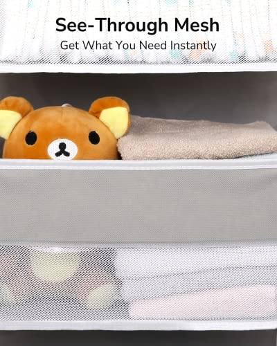 Grey Hanging Organizer with Large Pockets for Baby Products
