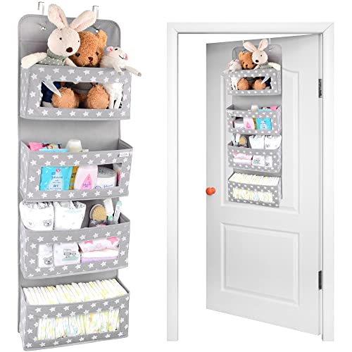 Vesta Baby Hanging Organizer with Hooks - 4-Pocket Nursery Storage