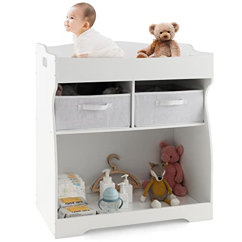 COSTWAY Baby Changing Table with 2 Drawers