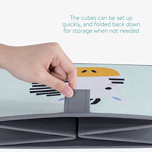 Kids Storage Cubes Set - Animal Design - Mint Green