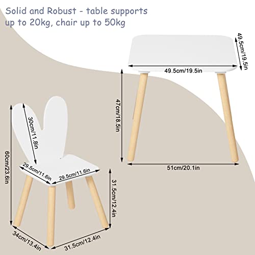 WOLTU Kids Rabbit Table and Chairs Set