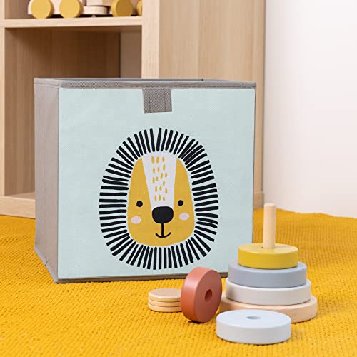 Kids Storage Cubes Set - Animal Design - Mint Green