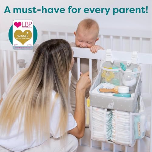 Hanging Changing Table Organizer - Nursery Storage - Grey