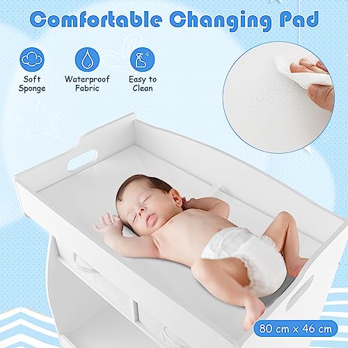 COSTWAY Baby Changing Table with 2 Drawers