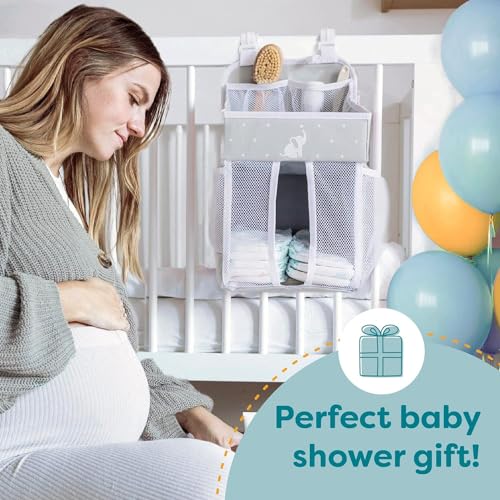 Hanging Changing Table Organizer - Nursery Storage - Grey