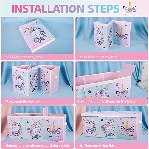 Unicorn Toy Box - Large Storage Organizer for Kids