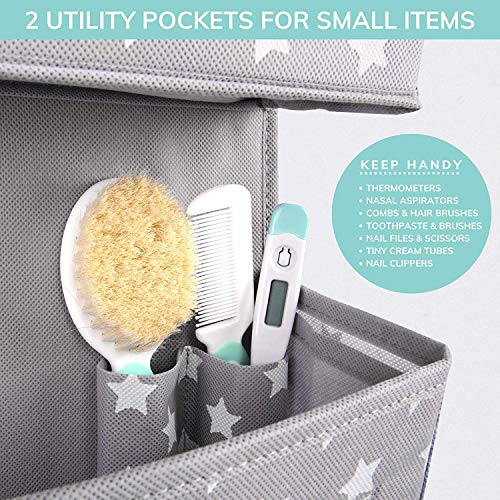 Vesta Baby Hanging Organizer with Hooks - 4-Pocket Nursery Storage