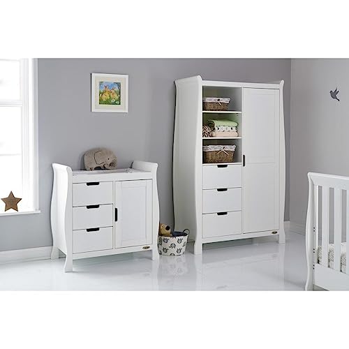 White Obaby Stamford Sleigh Changing Unit for Babies