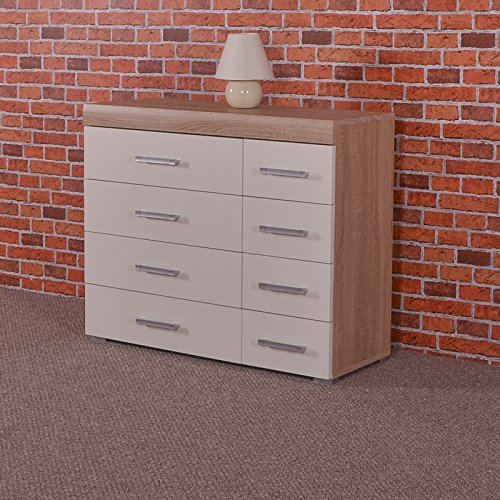 White & Sonoma Oak Bedroom Furniture Set