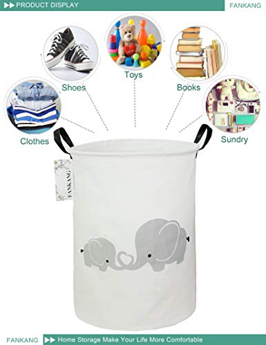 FANKANG Canvas Foldable Nursery Hamper Storage, Gray
