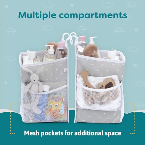 Hanging Changing Table Organizer - Nursery Storage - Grey