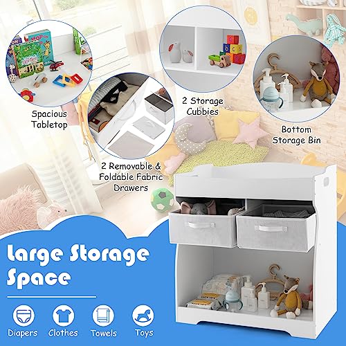 COSTWAY Baby Changing Table with 2 Drawers