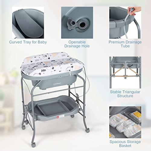COSTWAY 4 in 1 Baby Changing Station