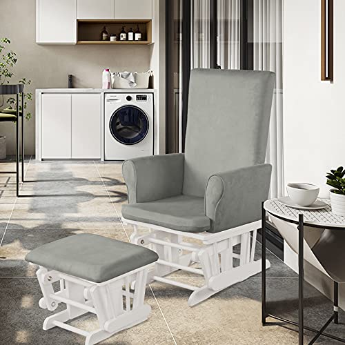 COSTWAY Nursing Glider with Detachable Seat Cover