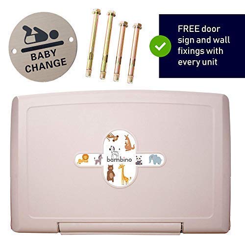 Bambino Fold Down Baby Changing Table with Door Sign