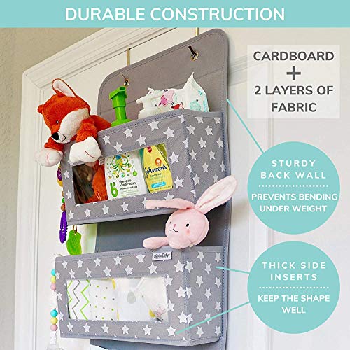 Vesta Baby Hanging Organizer with Hooks - 4-Pocket Nursery Storage