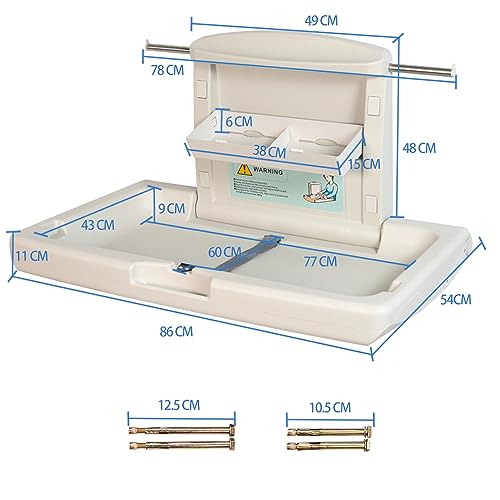 Fold Down Baby Changing Table Unit - White