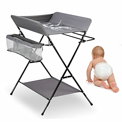 Foldable Changing Table with Storage Bags, Mobile Baby Care