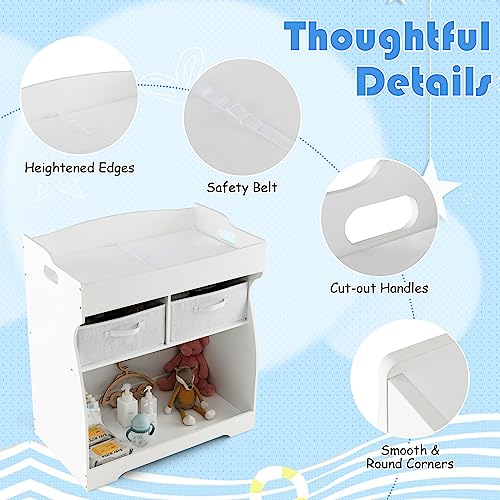 COSTWAY Baby Changing Table with 2 Drawers