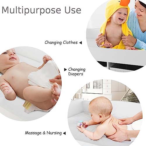 2-in-1 Wooden Baby Changing Table with Drawers - White