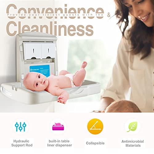 Wall-Mounted Baby Changing Station with Safety Strap
