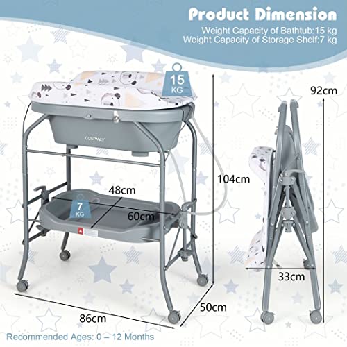 COSTWAY 4 in 1 Baby Changing Station
