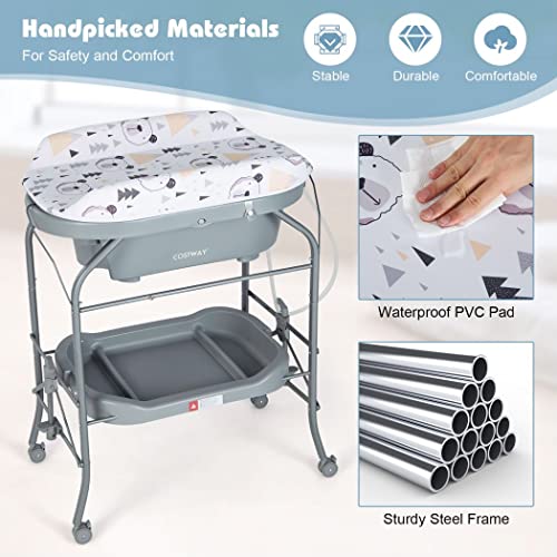 COSTWAY 4 in 1 Baby Changing Station