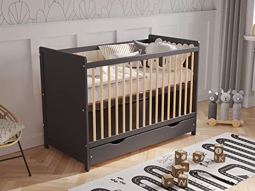 TOKYO Baby Cot Bed 120x60cm + Mattress & Barrier