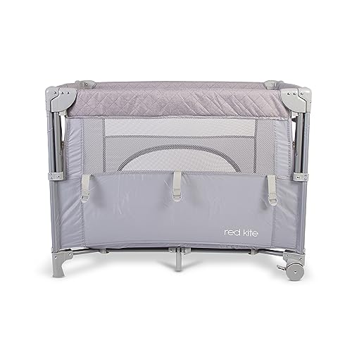 Red Kite Bedside Crib, Soft Grey