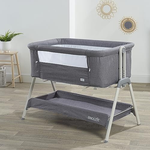 Snoozie Bedside Crib | Storm Grey Baby Bassinet