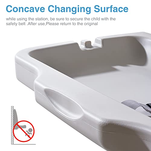 Wall-Mounted Baby Changing Station with Safety Strap