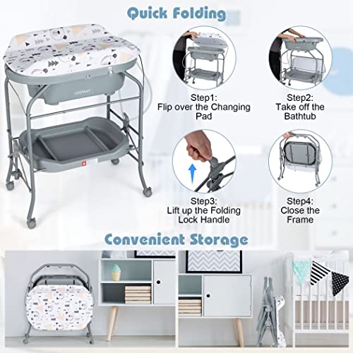 COSTWAY 4 in 1 Baby Changing Station