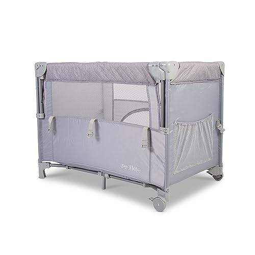 Red Kite Bedside Crib, Soft Grey