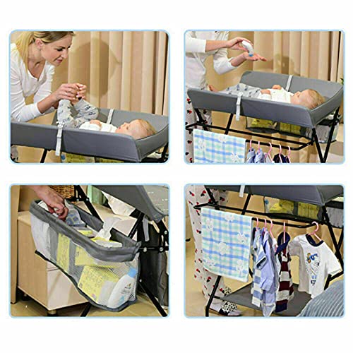 Foldable Changing Table with Storage Bags, Mobile Baby Care