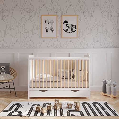 TOKYO Wooden Baby Cot Bed with Covered Drawer