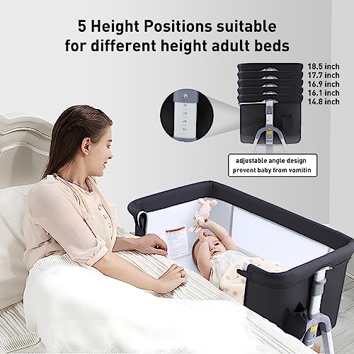 4-in-1 Bedside Crib & Changing Table Combo