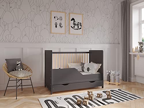 TOKYO Baby Cot Bed 120x60cm + Mattress & Barrier