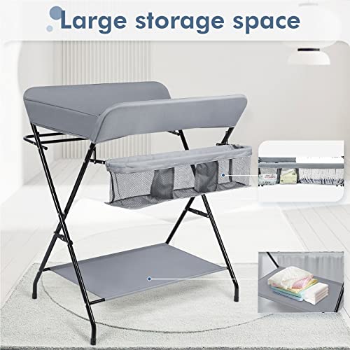 Foldable Baby Changing Table with Storage Bags