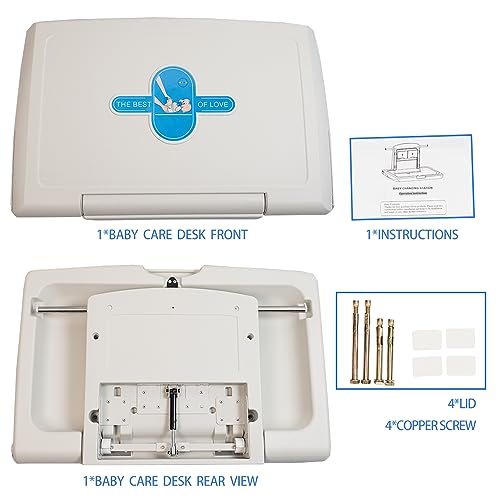 Fold Down Baby Changing Table Unit - White